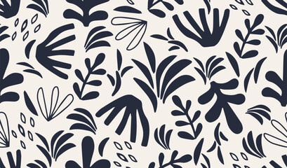 Hand drawn minimal abstract organic shapes pattern. Collage contemporary print. Fashionable template for design.