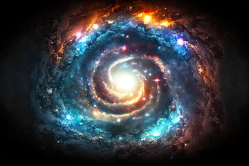 Wall Mural - endless galaxy in cosmos with stars energy of the universe, generative ai