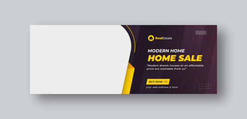 Real estate social media facebook cover web banner template