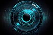 © Pixel Matrix - Futuristic technology concept. Circular hud element virtual reality of big data. cyber system security for technology business. Sublime image. Generative AI