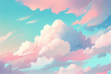 Wall Mural - Pastel color of sky background. Illustration graphic design. Generative AI