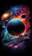 Wall Mural - space and galaxy astrology or astronomy background with stars and planets.