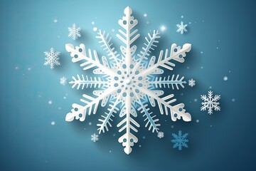 Winter snowflakes background - Merry Christmas snow design banner, ai