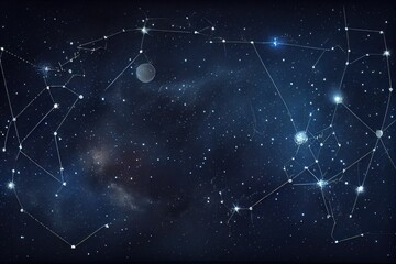 Wall Mural - space and galaxy astrology or astronomy background with star constellations.