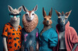 © RealPeopleStudio - Group studio portrait of body-positive animals in the fashionable clothes , concept of Body-Acceptance and Animal Diversity, created with Generative AI technology