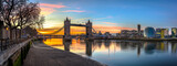 Fototapeta Londyn - Tower Bridge panorama at sunrise in London. England