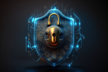 Poster - cyber safe technology concept, generative ai