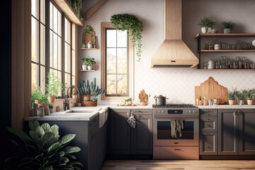 Nature's Nourishment: Kitchen and Vanity Spaces for Self-Care and Wellness. Generative AI