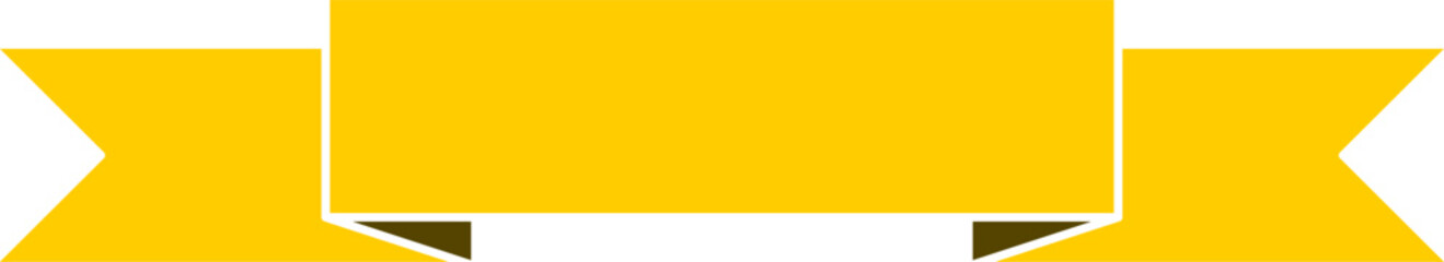 Poster - Decorative Folded Yellow Ribbon Symbol Icon with Empty Space for Text. Vector Image.