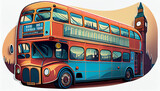 Fototapeta  - double decker england bus