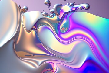 holographic liquid background. holograph color texture with foil effect. halographic iridescent back