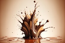 Chocolate Explosion. Light Background. Carmel And Milk Chocolate