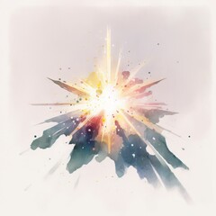 Poster - light watercolor, star explosion with Generative AI