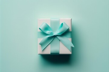 Wall Mural - gift box with blue with generative ai
