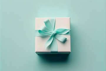 Wall Mural - gift box with blue with generative ai