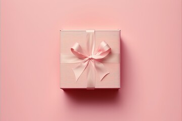 Wall Mural - Valentine's Day, pink gift box with Generative AI