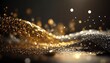 © vuang - gold and silver flying glitter texture background with Generative AI