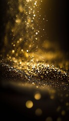 Sticker - gold and silver flying glitter texture background with Generative AI