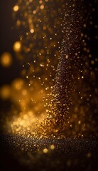 Wall Mural - gold and silver flying glitter texture background with Generative AI