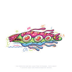 Poster - colorful monster cute vector illustration design