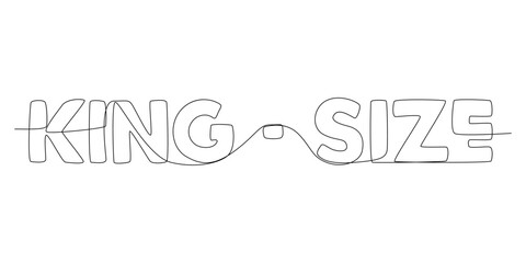 Fototapete - One continuous line of King-Size word. Thin Line Illustration vector concept. Contour Drawing Creative ideas.
