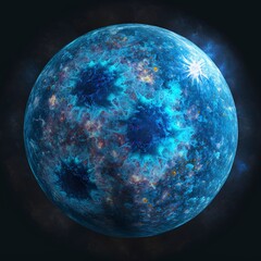Wall Mural - blue sun planet with Generative AI