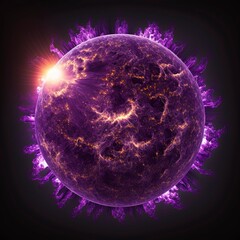 Wall Mural - purple sun planet with Generative AI