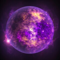Wall Mural - purple sun planet with generative ai