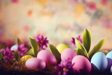 Wall Mural - Happy easter background wallpaper. Generative ai