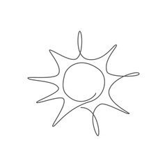 Sun One line drawing on white background