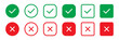 © Maksim - Cross mark and Check mark vector icon. Yes or no line symbol, approved or rejected icon for user interface.
