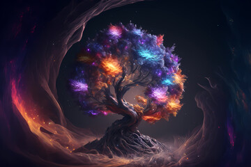 the space tree of all life and existence, generative ai