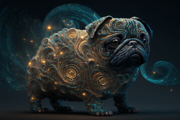 Wall Mural - Spirit animal - Pug, Generative AI