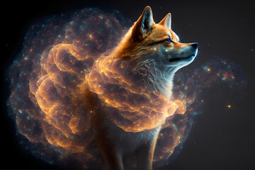 Wall Mural - Spirit animal - Shiba Inu, Generative AI