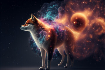Wall Mural - Spirit animal - Shiba Inu, Generative AI