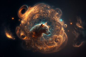 Wall Mural - Spirit animal - Dog, Generative AI	