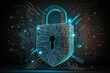 Cybersécurité, confidentialité et protection du stockage des données. Système de gestion de documents avec mot de passe et cryptage. Fichiers cryptés sur ordinateur ou serveur. Générative IA