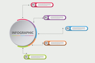 Poster - Business data visualization, infographic template with 5 steps