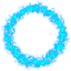 Wall Mural - blue fire circle frame