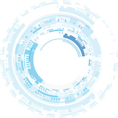Fototapete - Abstract blue computer technology background with circuit board and  circle tech.illustration for elements
