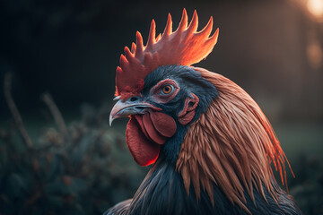 Canvas Print - Close-up of rooster