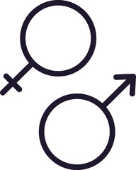 Gender concept. Single premium editable stroke pictogram perfect for logos, mobile apps, online shops and web sites. Vector symbol isolated on white background.