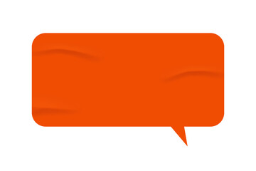 Aufkleber - Speech bubble in a rectangular shape, isolated wrinkled and glued sticker. Thought box with copy space, communication phrase. Vector in realistic style
