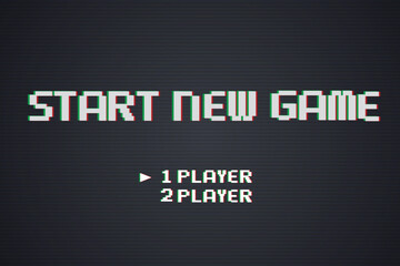 Poster - Start a new game background with player selection.8 bit game.retro game.