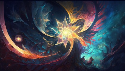 Wall Mural - Dream fantasy star space background. Generative AI technology.	
