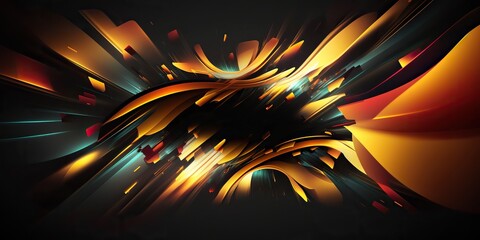 Wall Mural - colorful abstract background with a black background  abstract illustration. Generative AI