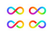 Set rainbow infinity symbols isolated PNG
