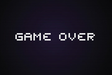 Poster - Game text over on glitch background of analog tv