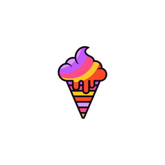 Poster - Ice cream multicolored. Abstract logo design.