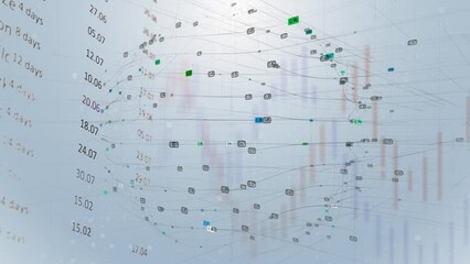 Poster - Computer graphics against a background are moving red and blue charts from Japanese candlesticks and digital indices with calendar charts and plans. Currency exchange person to person. Blockchain
